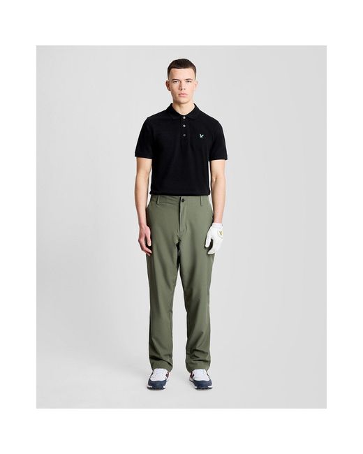 Lyle & Scott Black Lyle & Scott Golf Eagle Polo Shirt for men
