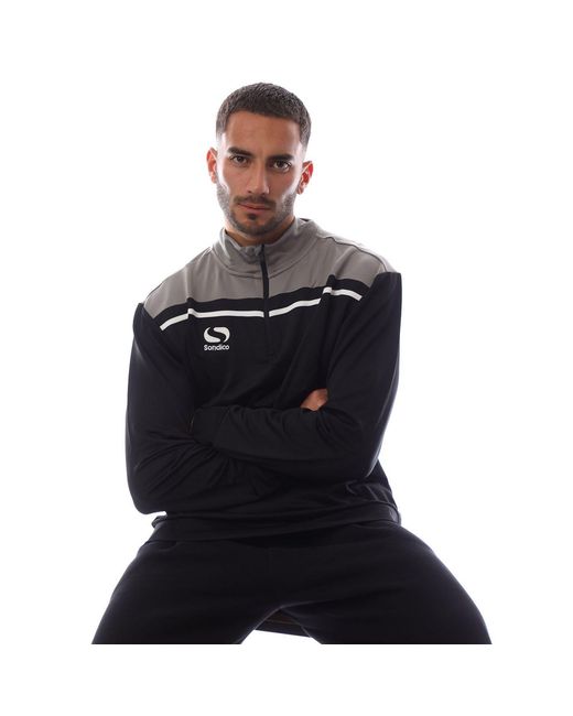 Sondico Black 1/4 Zip Fleece for men