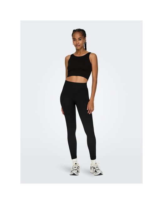 Only Play Black Seamless Training Crop Top