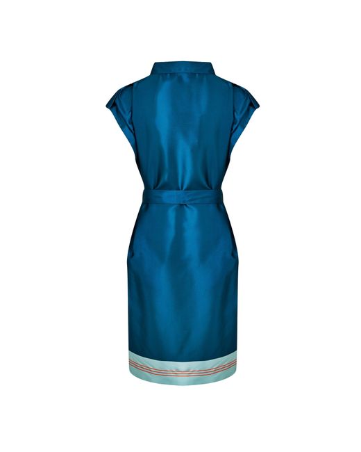 Biba Blue Border Print Tunic Dress