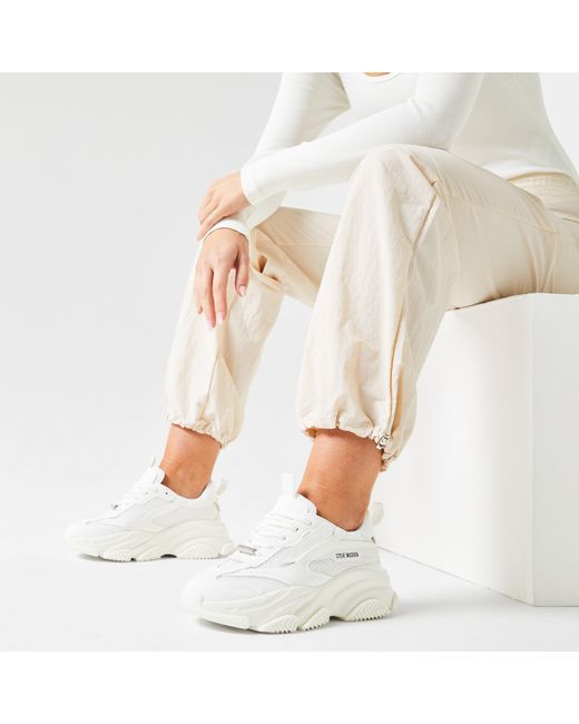 Steve Madden White Possession Chunky Trainers