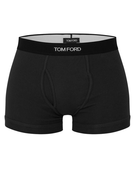 Tom Ford Black Logo Cotton Boxer Briefs for men