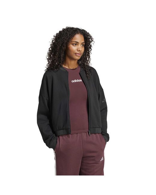 Adidas Black Midweight Bomber Jacket