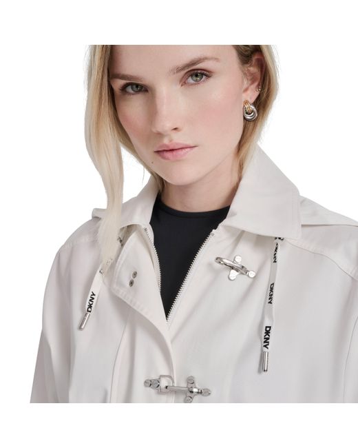 DKNY Gray Rain Anorak Jacket