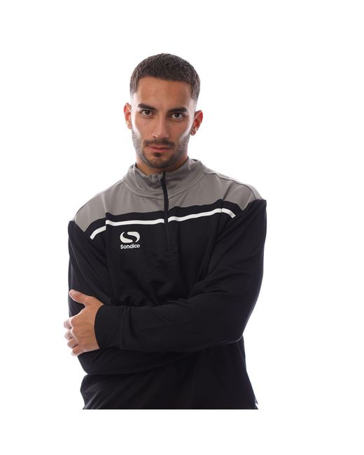 Sondico Black 1/4 Zip Fleece for men
