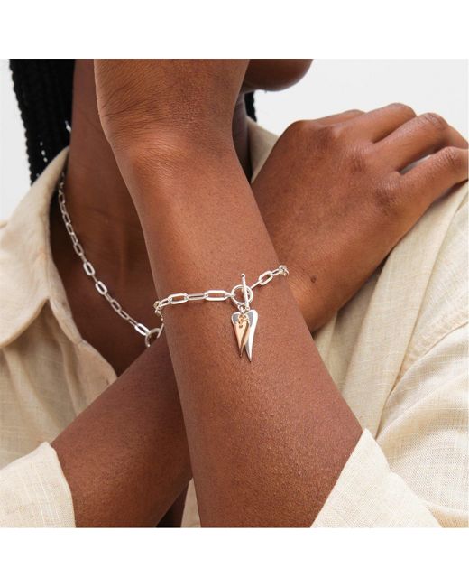 Inicio Brown Sterling Plated Heart Bracelet