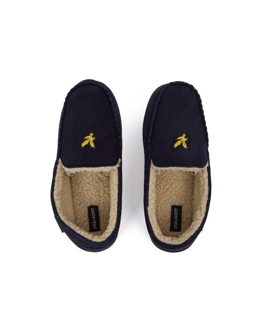 Lyle & Scott Blue Aspen Moccasin Slipper for men