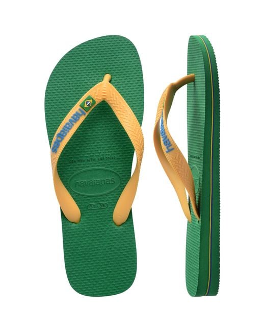 Havaianas Green Brasil Logo Flip Flops