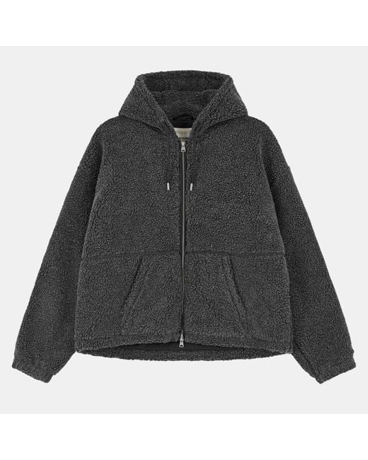 The Couture Club Blue Sherpa Zipped Bomber Jacket for men