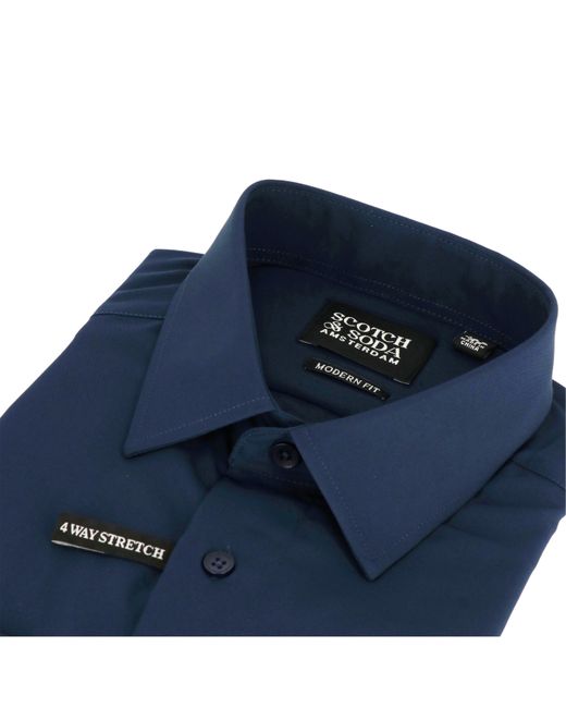 Scotch & Soda Blue Long-Sleeve Oxford Shirt for men