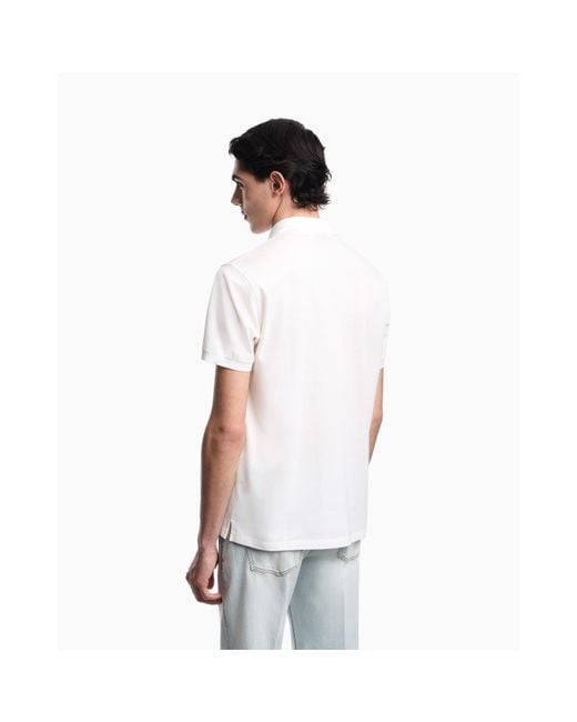 Emporio Armani White Short-Sleeve Polo Shirt for men