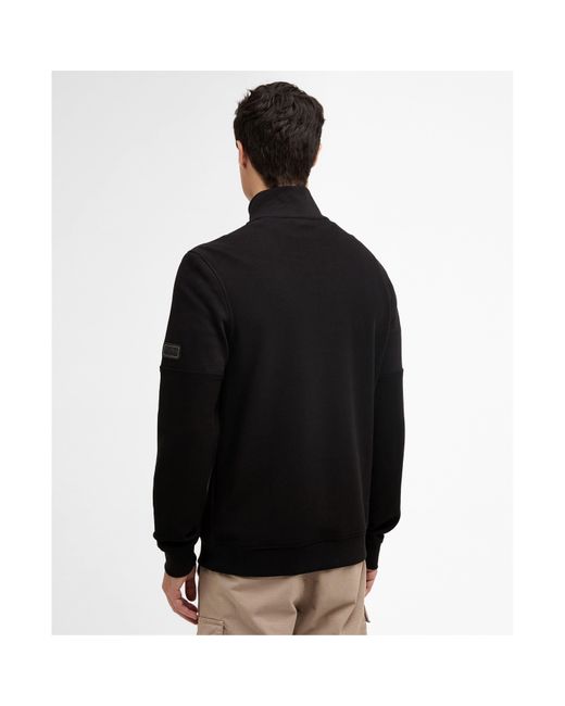 Barbour Black Kaspian Half-Zip Sweatshirt for men