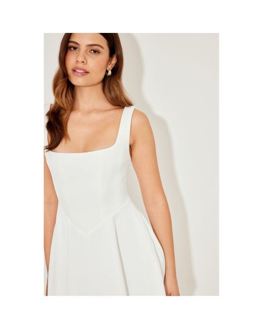 Odd Muse White Square Neck Mini Dress