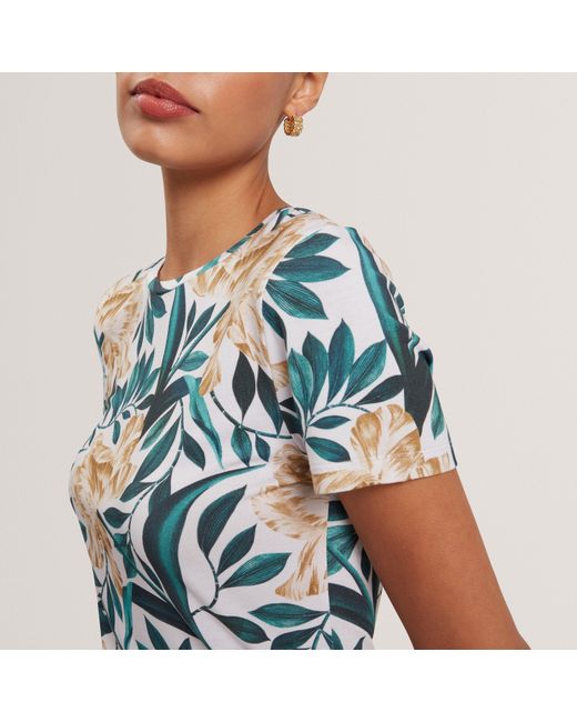 Ted Baker Blue Printed Slim Fit T-Shirt