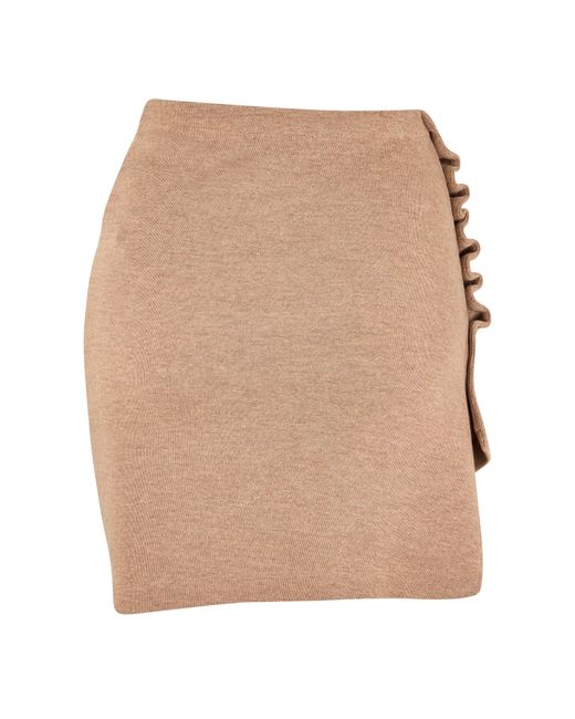 Rabanne Brown Button Mini Skirt