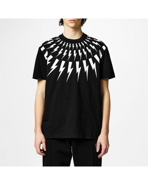 Neil Barrett Black Lightning Bolt T Shirt for men