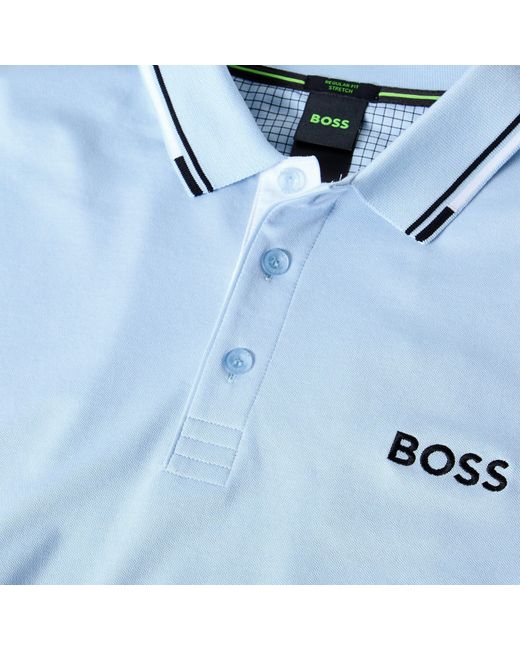 Boss Blue Paddy Pro Premium Cotton Polo Shirt for men