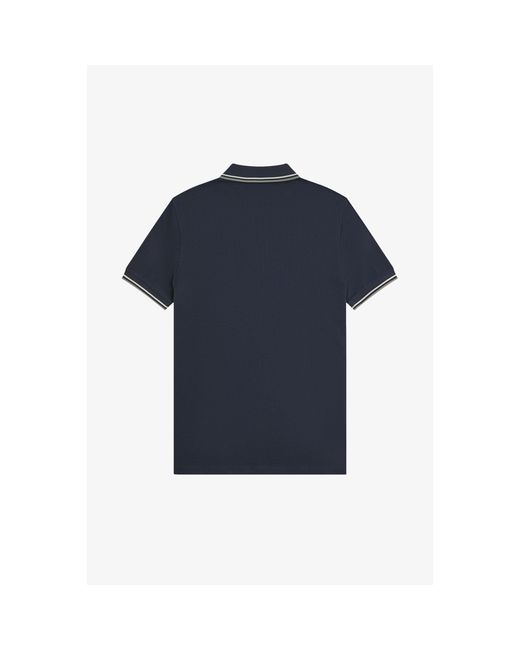 Fred Perry Blue Short Sleeve Twin Tipped Polo Shirt for men