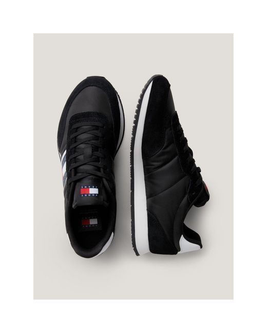 Tommy Hilfiger Black Runner Casual Ess Trainers for men