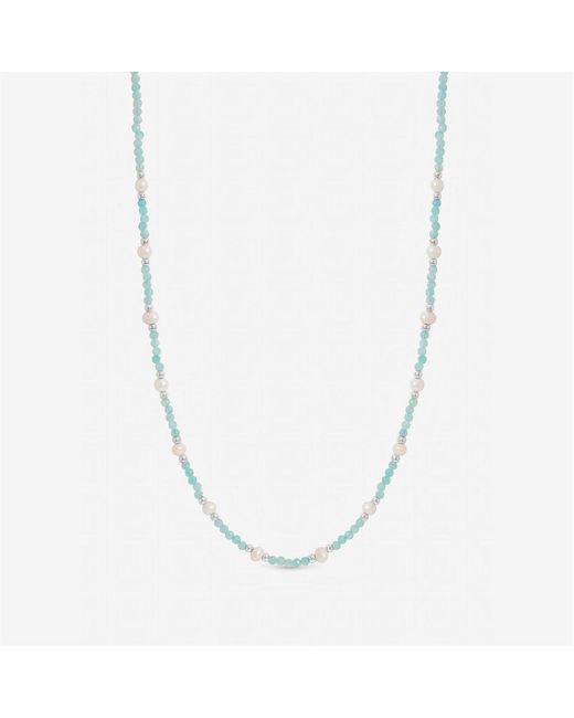 Inicio Metallic Sterling Plated Pearl Necklace