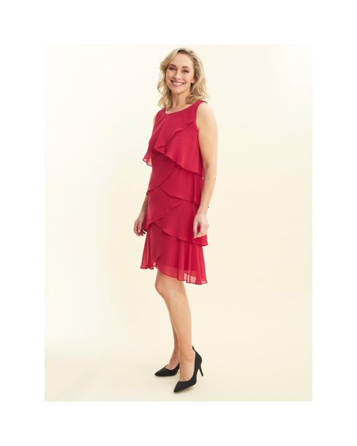 Gina Bacconi Vesta Jewel Tiered Cocktail Dress