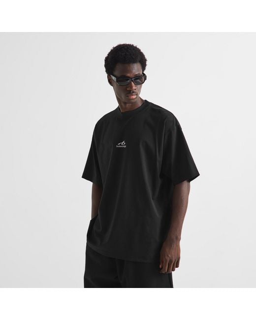 Balenciaga Black Bal Sports Tee Sn64 for men