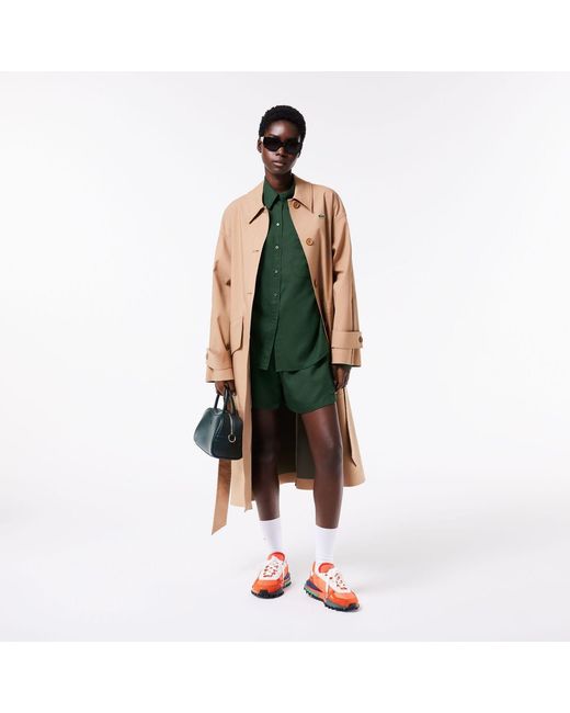 Lacoste Green Flowing Oversized Lyocell Shirt