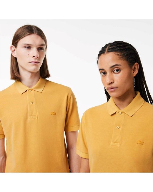 Lacoste Yellow Tonal Short Sleeve Polo Shirt for men