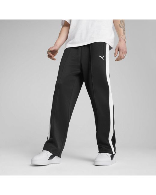 PUMA Black Always On Relaxed Straight Open Hem Woven Tracksuit Joggers for men
