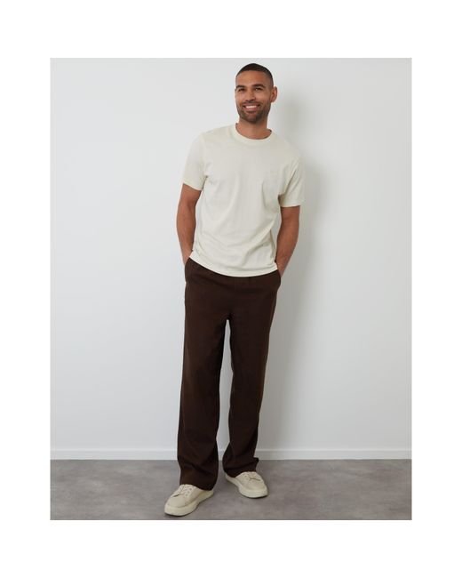 Threadbare Brown Straight Leg Trousers for men