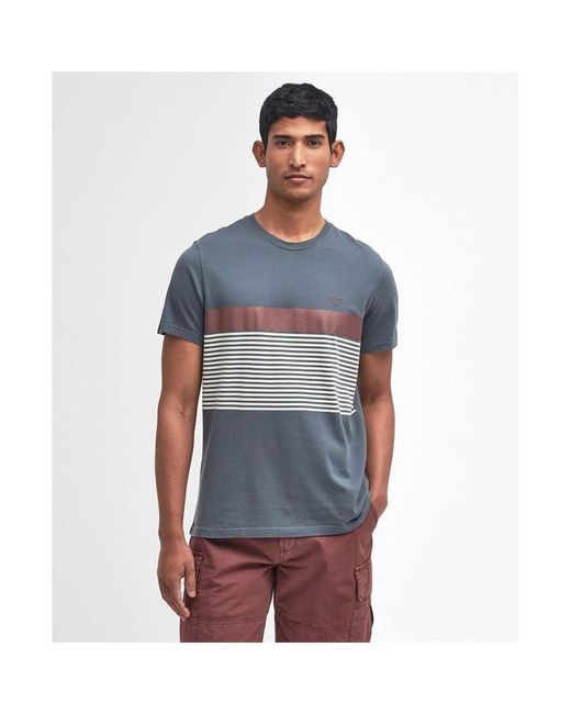 Barbour Blue Braeside Striped T-shirt for men
