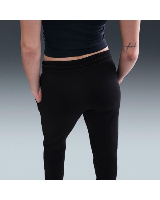 Nike Black Sportswear Phoenix Fleece Mid-Rise Sweatpants
