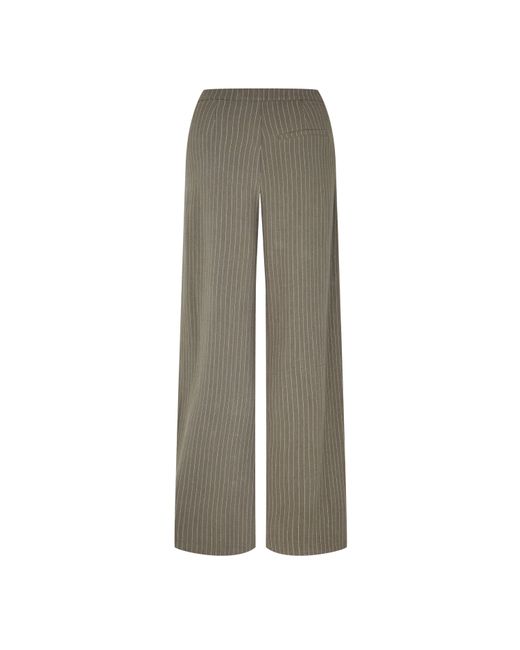 Biba Gray Striped Wide Leg Trousers