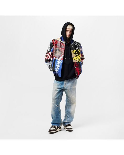 Off-White c/o Virgil Abloh Blue Patch Varsity Jacket for men