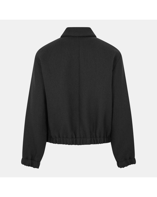 AMI Black Wool Harrington Jacket for men