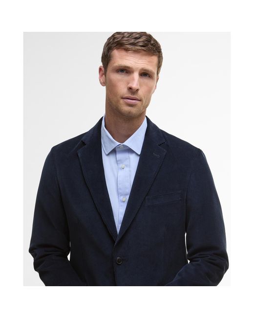Barbour Blue Wallington Corduroy Long Sleeve Blazer for men