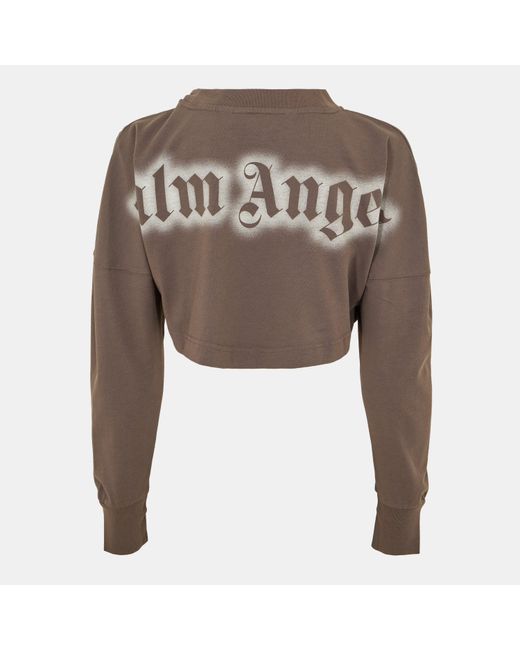Palm Angels Brown Neon Logo Long Sleeve T-Shirt