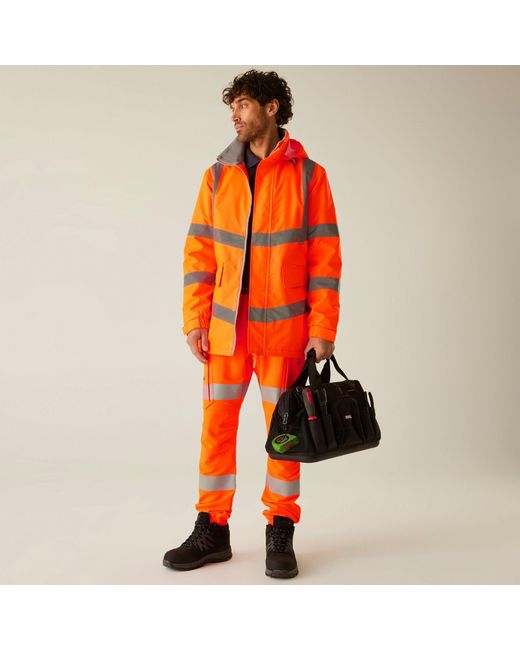 Regatta Orange Hi-Vis Pro Dover Parka for men