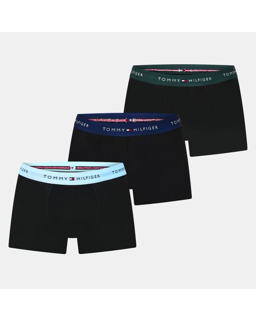 Tommy Hilfiger Blue 3-Pack Logo Waistband Trunks for men