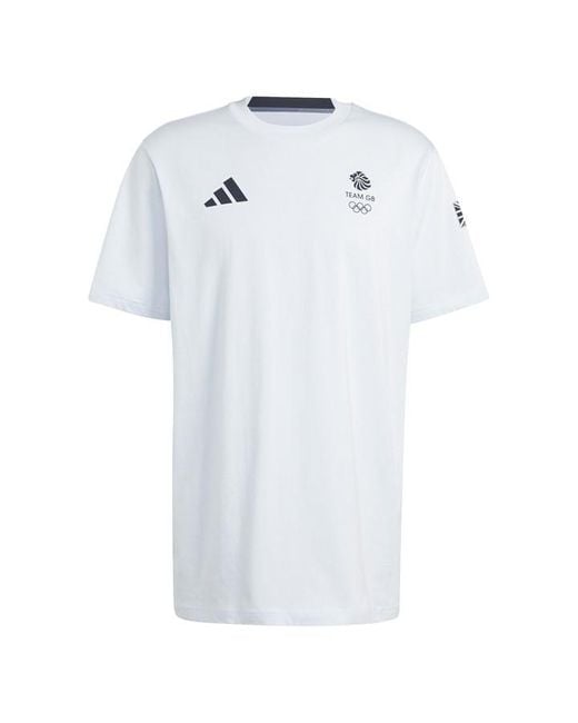 Adidas White Team Gb Iconic T-shirt Adults for men