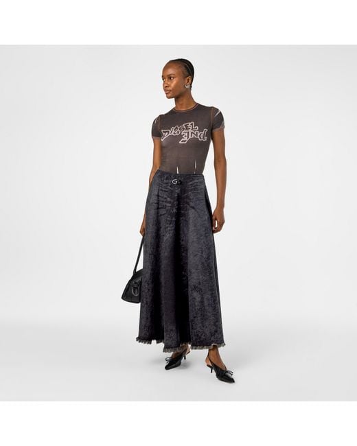 DIESEL Gray De-Hannie-Fsh Denim Skirt