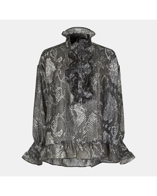 Vero Moda Gray Willa Long-Sleeve Blouse