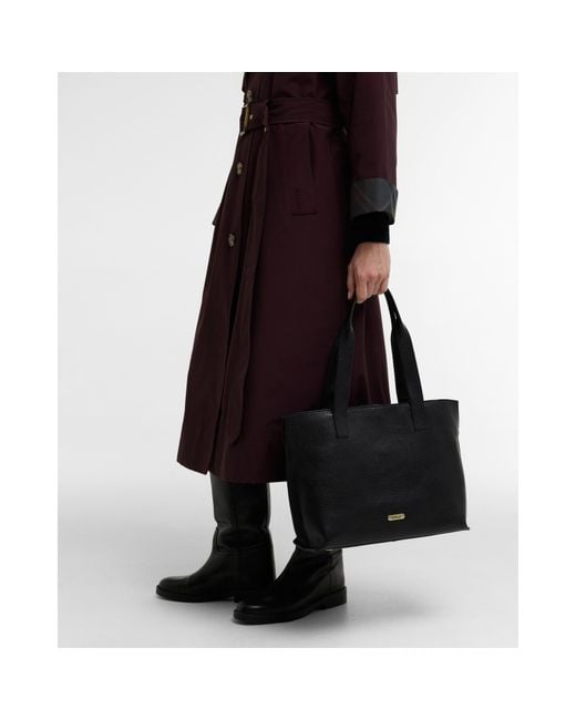 Barbour Black Alder Leather Tote Bag