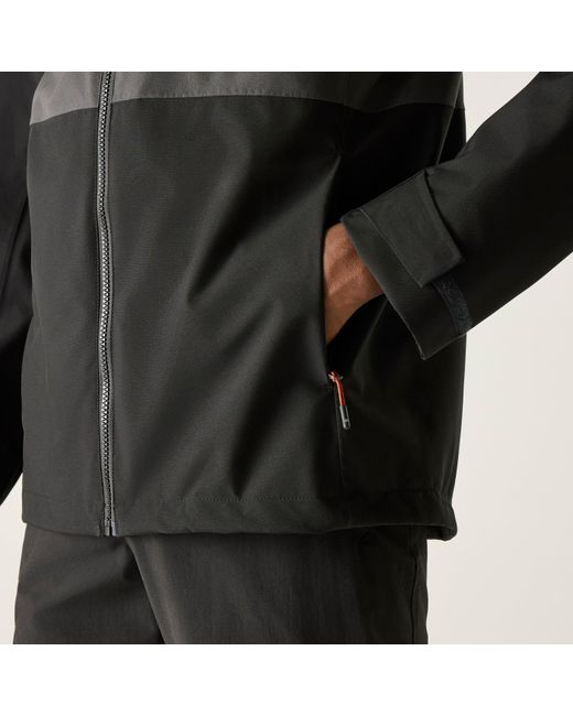 Regatta Black Maland Waterproof Hooded Jacket for men