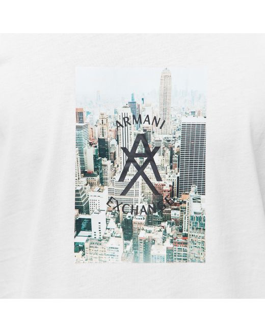 ARMANI EXCHANGE White Ax Skyline T-Shirt for men