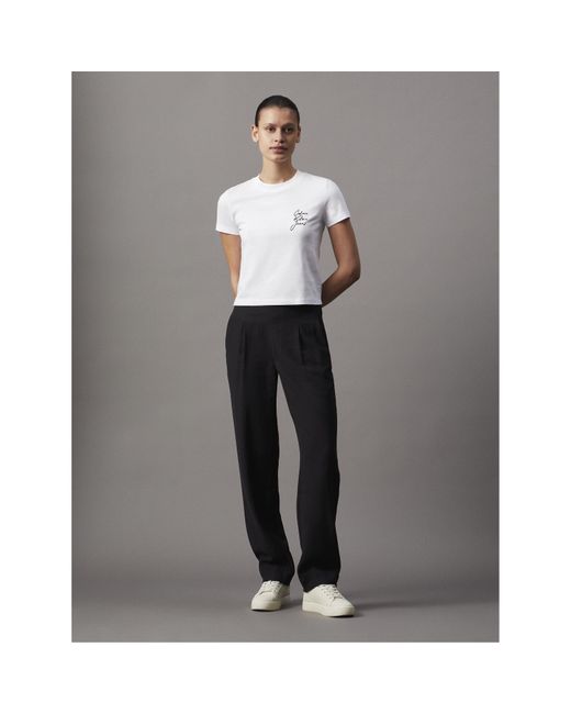 Calvin Klein Gray Script Institutional Baby Tee