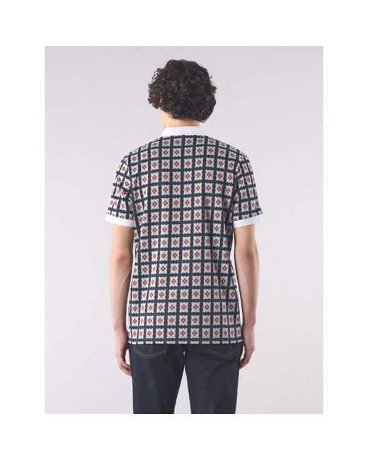 Pretty Green Blue Pg Timperley Geo Short-Sleeve Polo Shirt for men