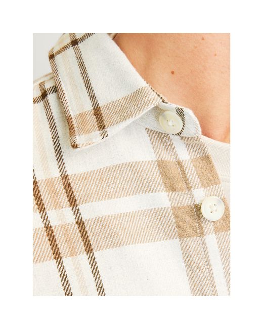 Jack & Jones White Raymond Long Sleeve Overshirt for men