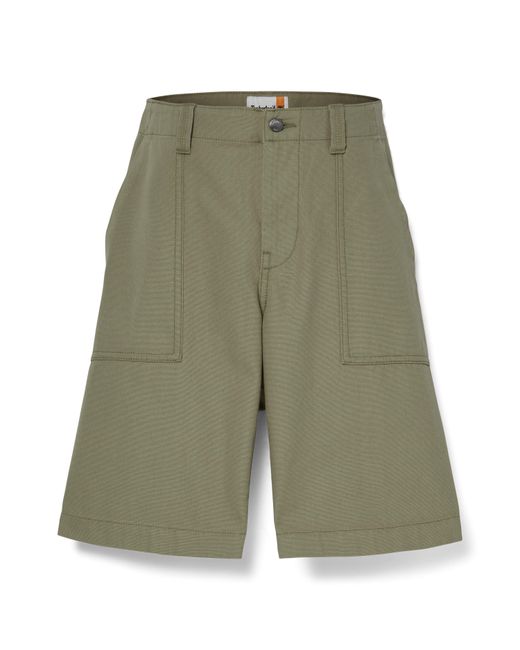 Timberland Green Canvas Fatigue Shorts for men