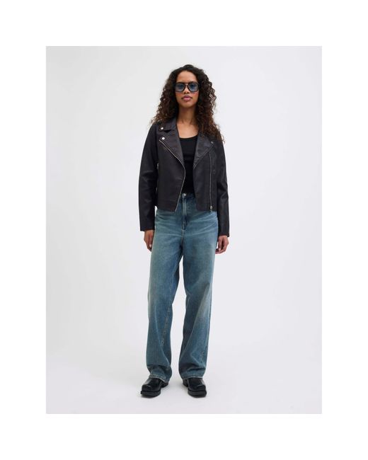 JJXX Black Faux Leather Biker Jacket Ladies